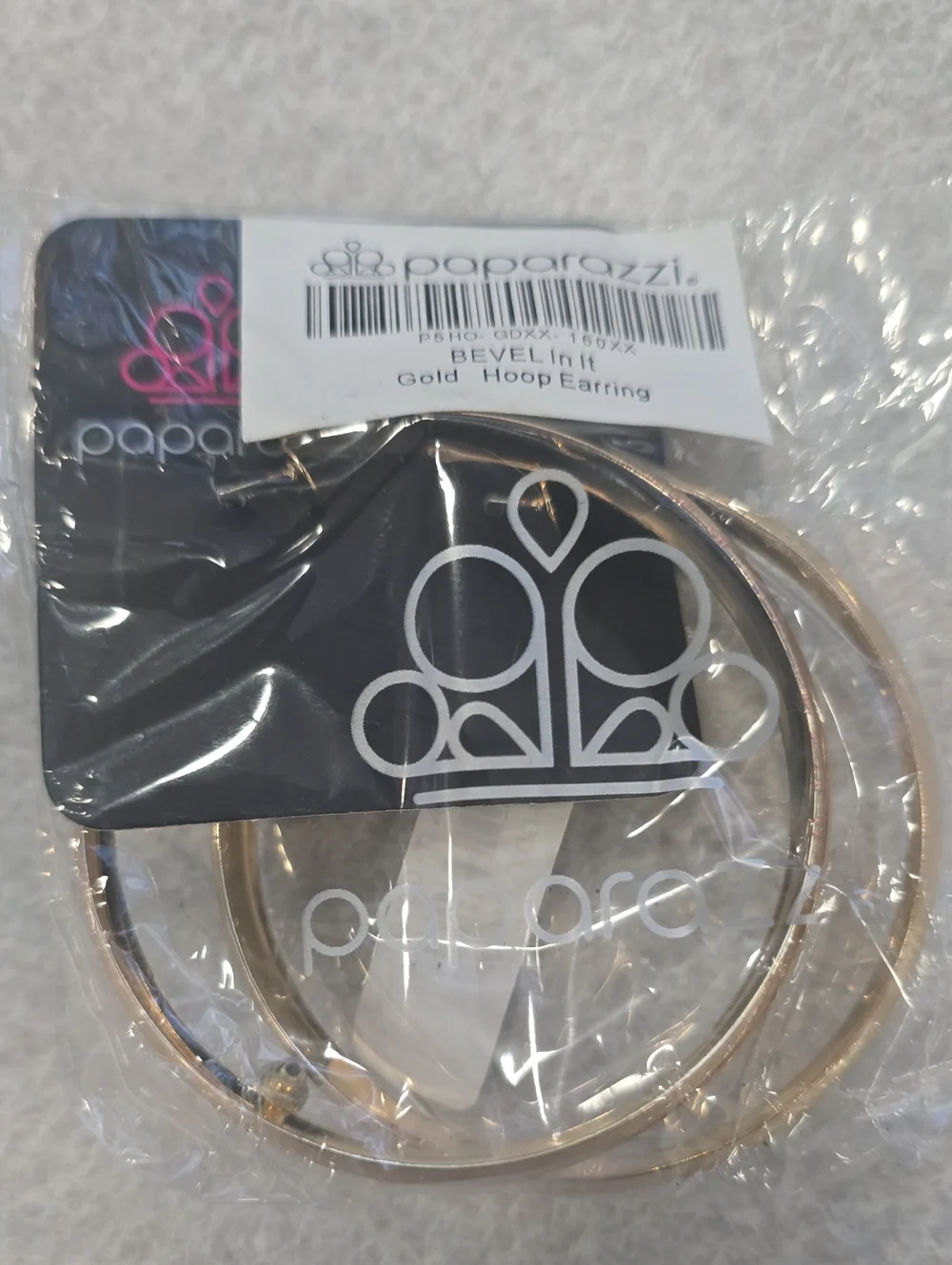 paparazzi Gold Hoop Earrings - Thin Beveled Hoops